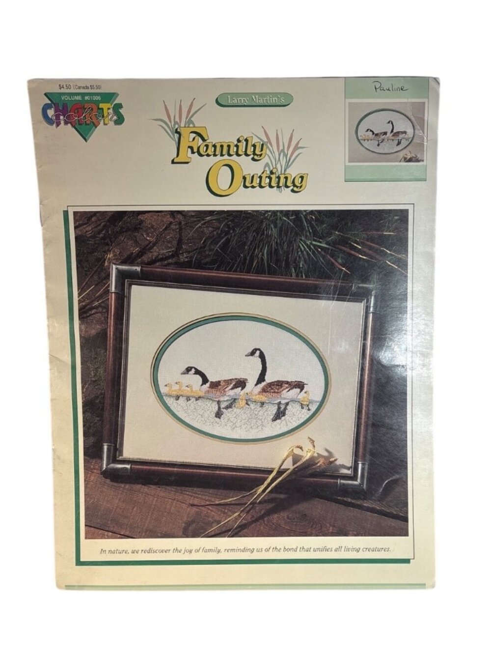 Larry Martins Family Outing Cross Stitch Pattern Canada Geese & Goslings